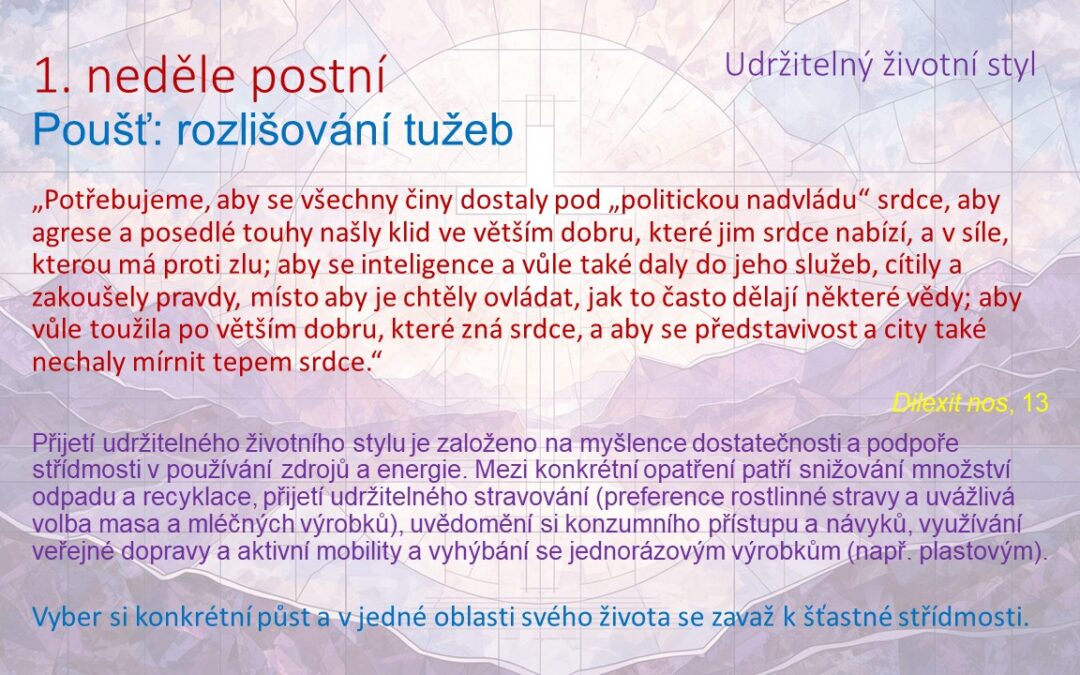 Poušť: Rozlišování tužeb