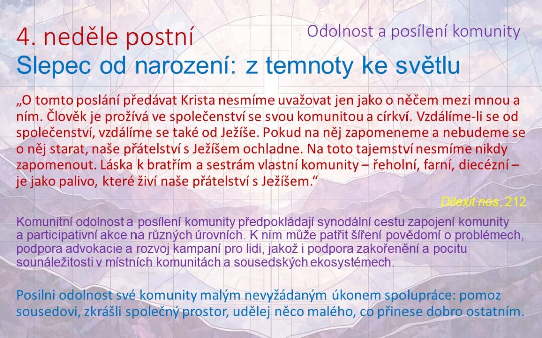 Pozvání zpět do společenství